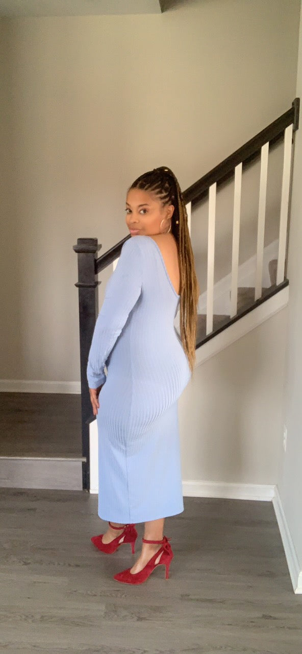 The Pencil Girl Dress (Lite Blue)