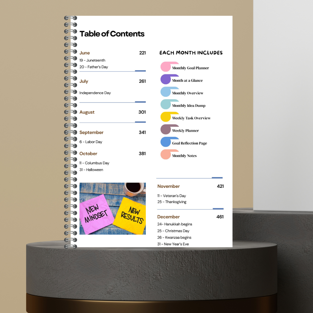 [Made to Order] My 2027 Yearly Planner | Weekly & Monthly Planner | Undated | Goal & Productivity Planner | Hardcover Wired Planner