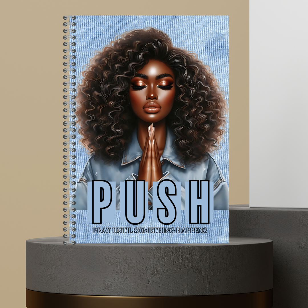 58. 2026 P.U.S.H. Pray Until Something Happens Prayer Journal Matte Hard Cover 120 Pages Spiral Bound Notepad for Spiritual Growth Encourages Consistent Prayer