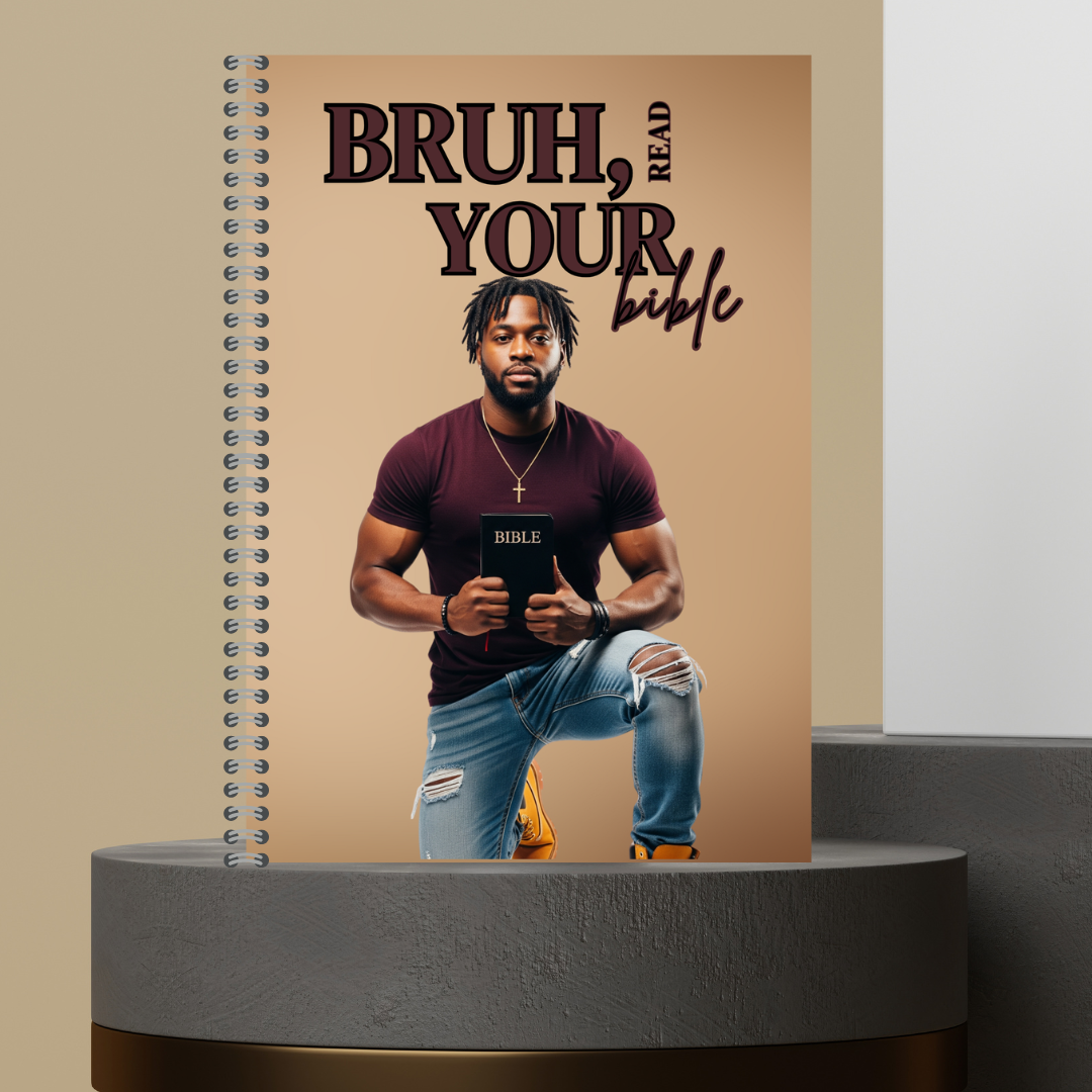56. [Made to Order] 2026 Bruh, Read Your Bible Bible Study Notes Hard Cover Character Journal with Bible Study Inserts