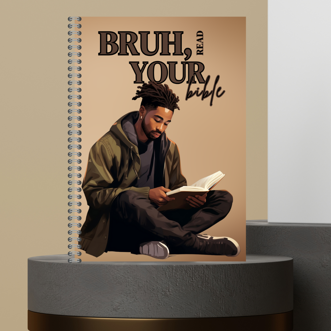 56. [Made to Order] 2026 Bruh, Read Your Bible Bible Study Notes Hard Cover Character Journal with Bible Study Inserts