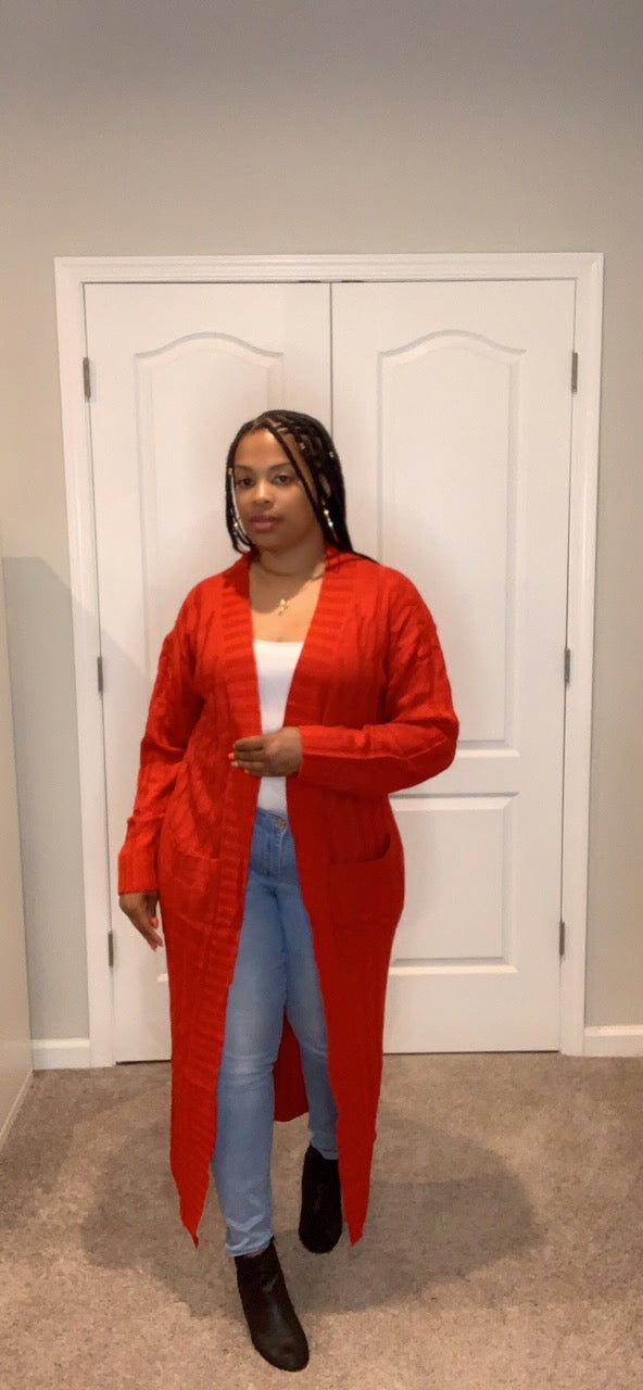 Mocha's Everyday Cardigan (Red)