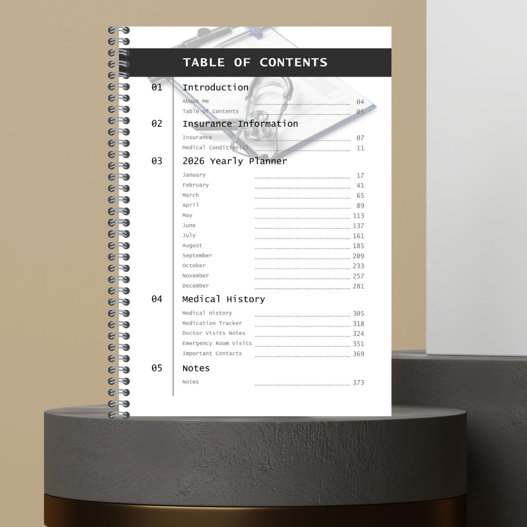 [Made to Order] My Medical 2026 Planner with Medication Tracker Blood Pressure Tracker Weekly Planner Doctor Notes for Health Management