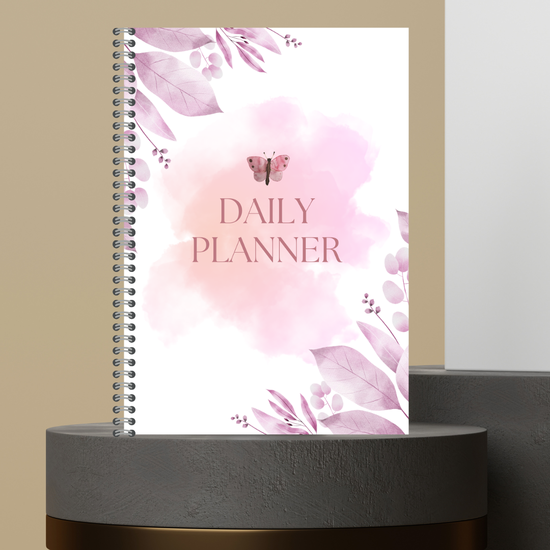 54. Made to Order Daily Planner with Floral Covers Hourly Schedule To Do List Notes Journal