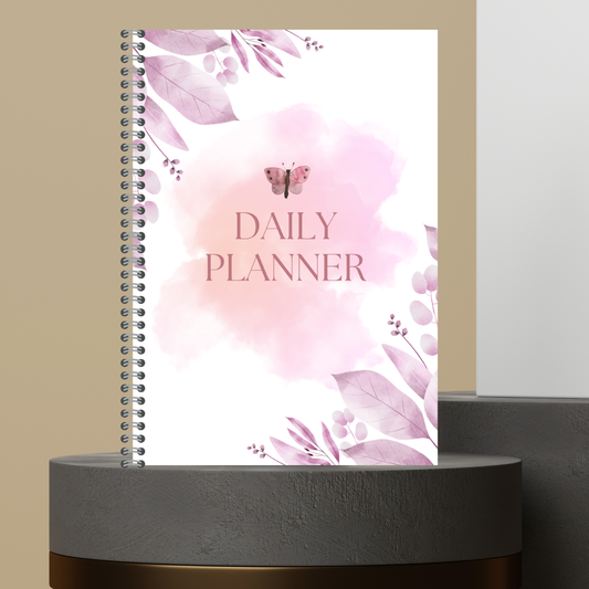54. Made to Order Daily Planner with Floral Covers Hourly Schedule To Do List Notes Journal