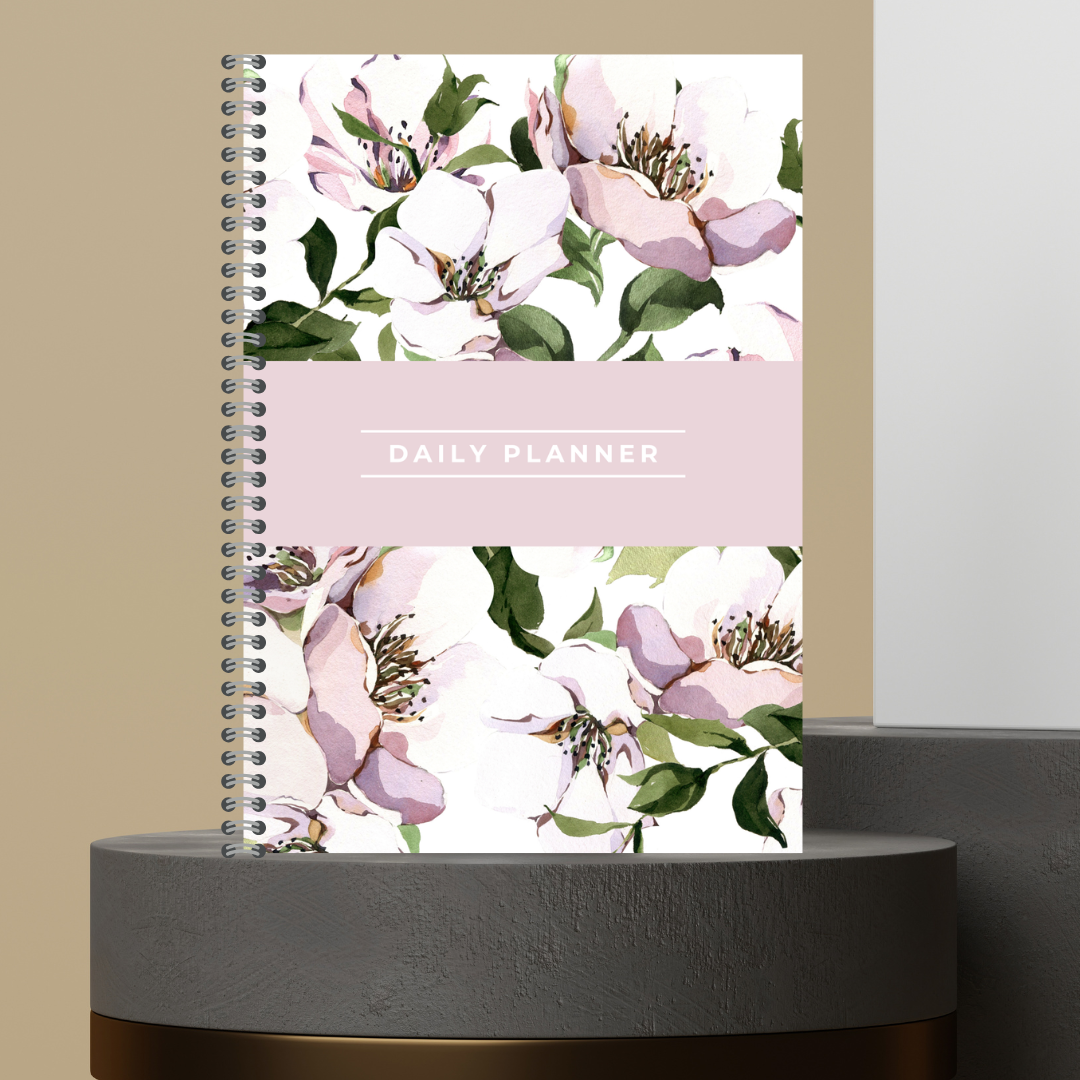 54. Made to Order Daily Planner with Floral Covers Hourly Schedule To Do List Notes Journal