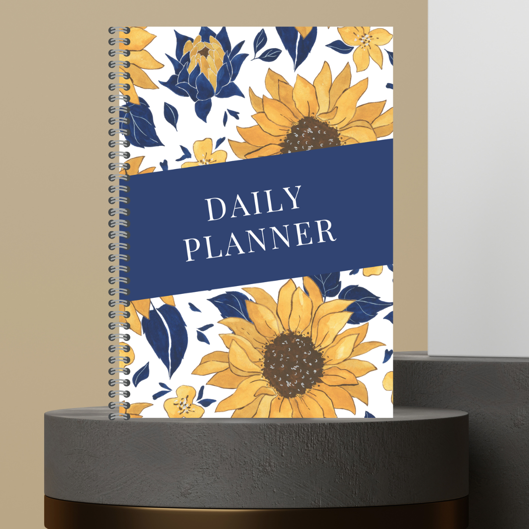 54. Made to Order Daily Planner with Floral Covers Hourly Schedule To Do List Notes Journal