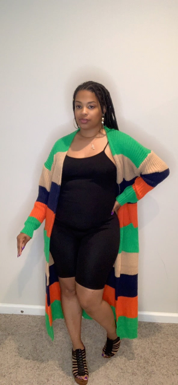 The Contrast Cardigan (Green)