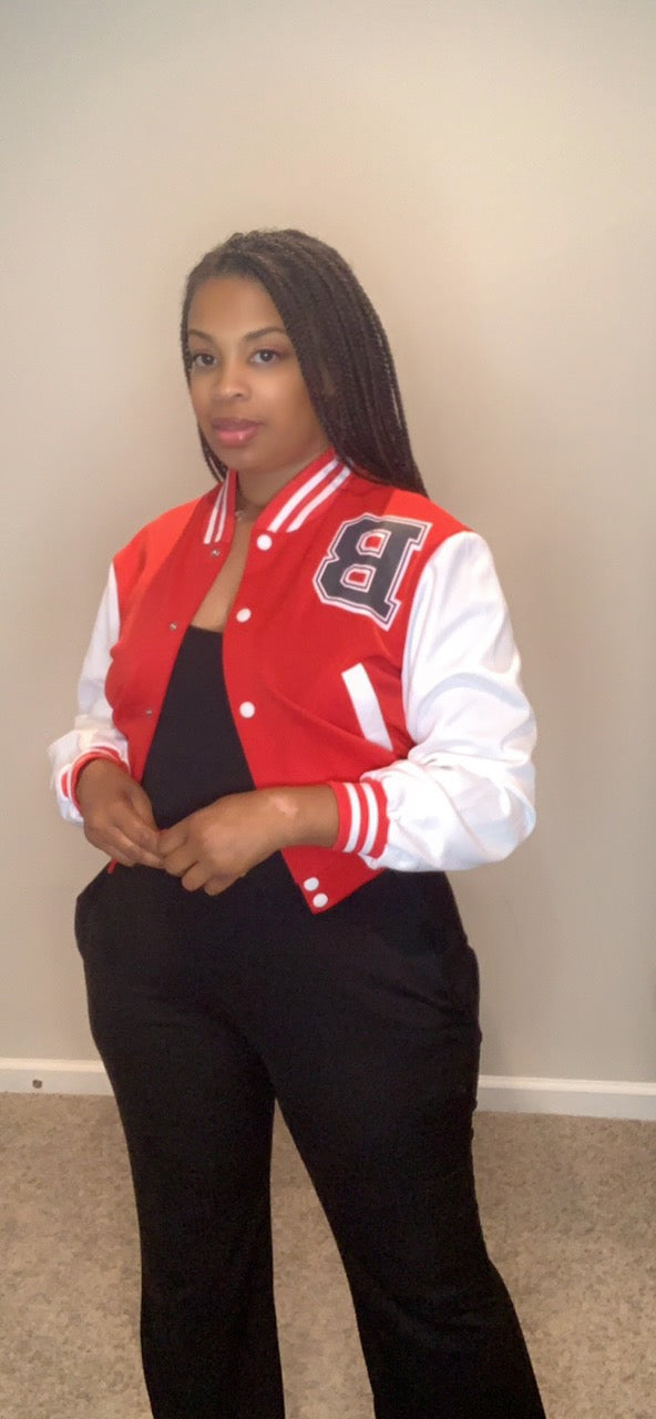 The Baddie Letterman Jacket (Red)