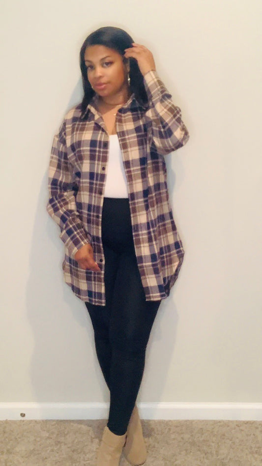 The Grady Shirt Dress (Brown)