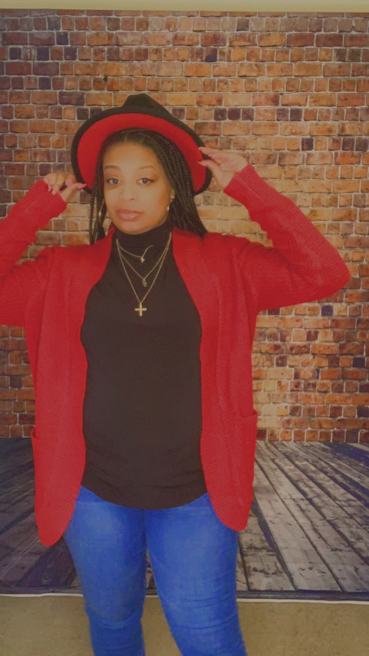 The Whitney Cardigan Wine Red