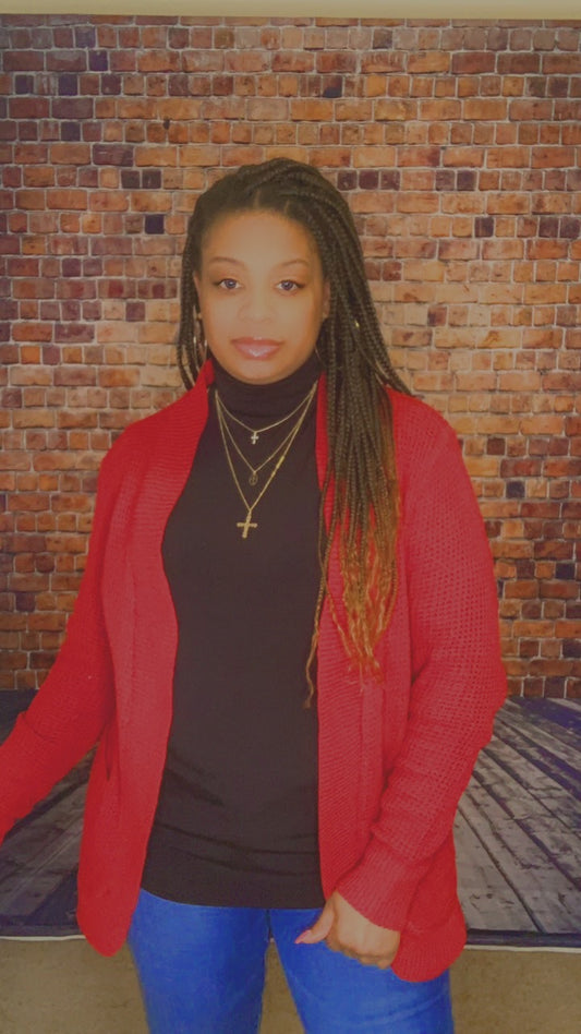 The Whitney Cardigan - Wine Red