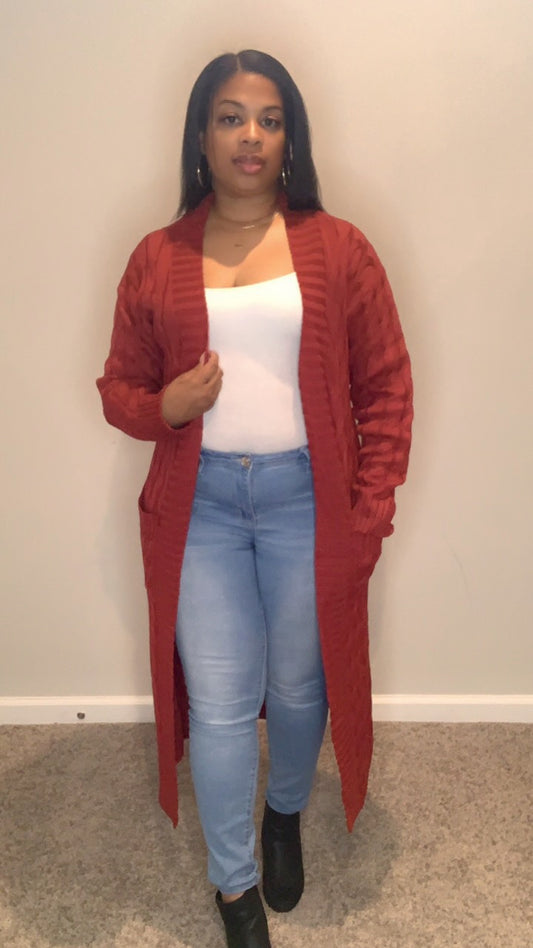 Mocha's Everyday Cardigan (Wine Red)