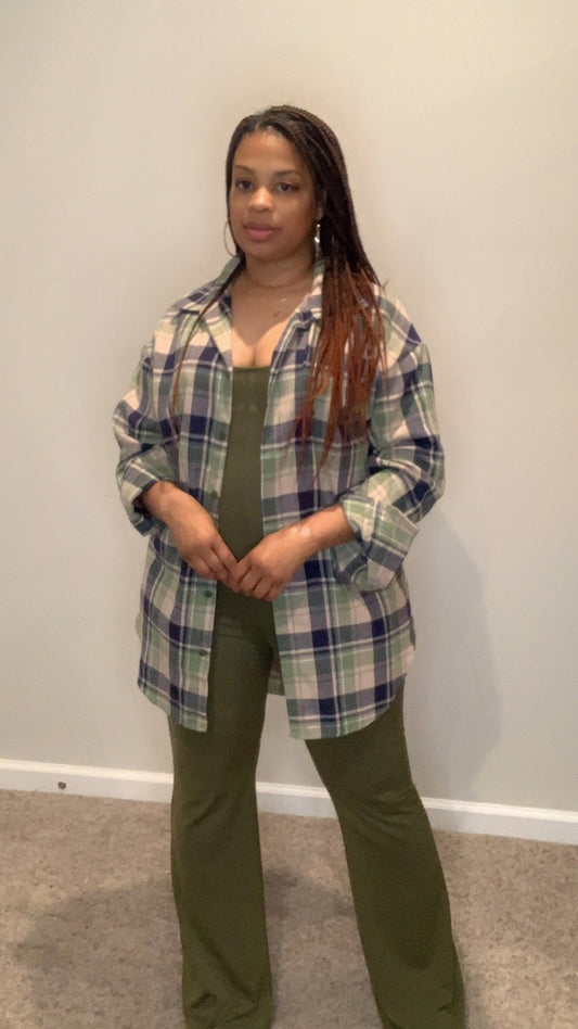 The Grady Shirt Dress (Green)