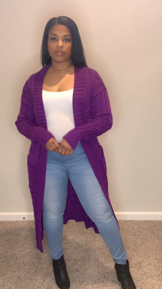 Mocha's Everyday Cardigan (Purple)